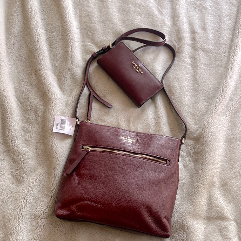 Matching Kate Spade Cherrywood leather purse and wallet set
